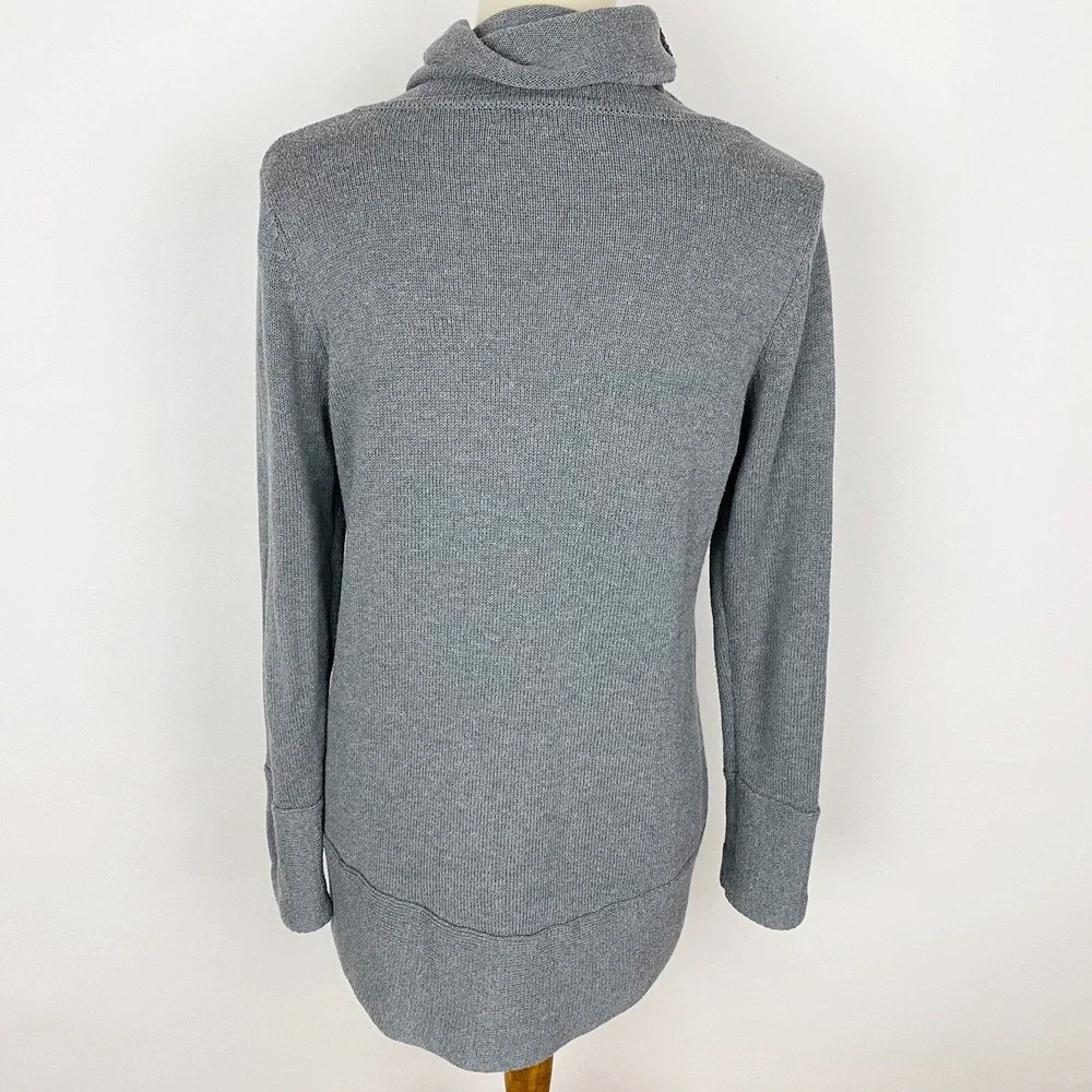 Dakini‎ Cowl Neck Drawstring Knit Tunic Pullover Sweater Womens Size M Gray